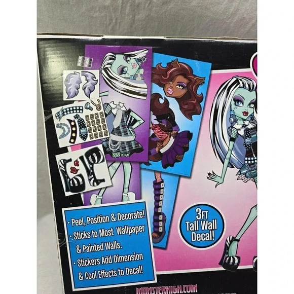 2014 Monster High Spooktacular Wall Decal-3ft Tall Clawdeen & Frankie Wall Decal - Picture 6 of 10